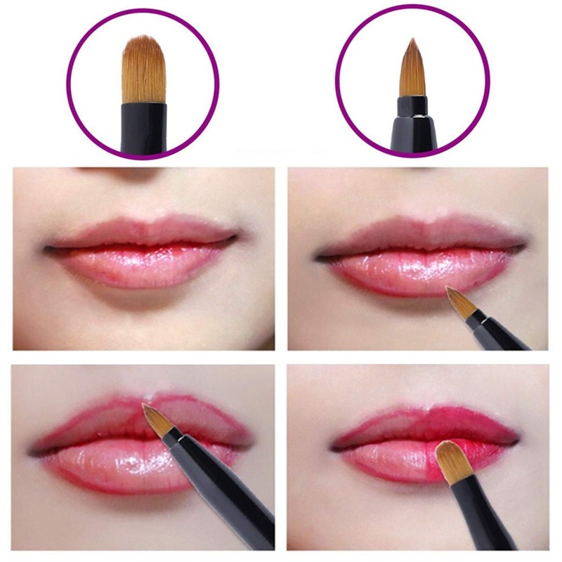 2 Pcs Retractable Lip Brushes Portable Dual End Lipstick Brush