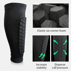 Football Sock Sleeves, Soccer Shin Guards Sleeves, OXFUZZ 1 Pair Football Shin Guards, Football Shin Pads, Calf Protective Sleeve Professional Crashproof Shin Guards for Men, Women and Youth (M)