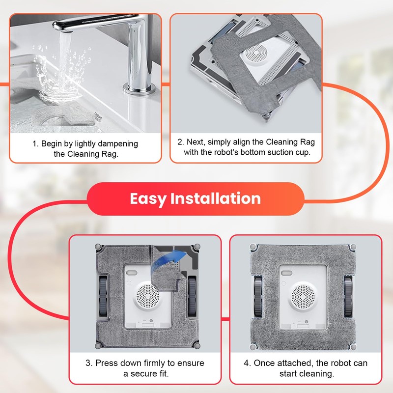 16 Pack Washable Cleaning Rag for Ecovacs Winbot W2 PRO