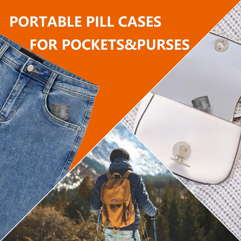 Small Pill Box, Portable Daily Box, Aluminium Alloy Round Container