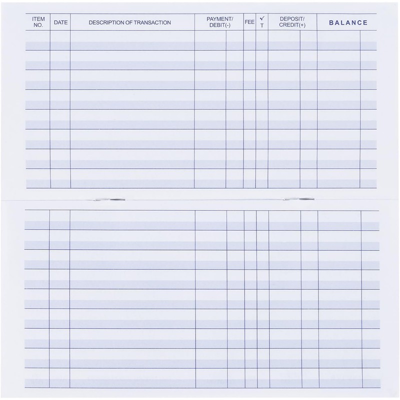 20 Pack Checkbook Register, Check Registers for Personal, Blank Ledger