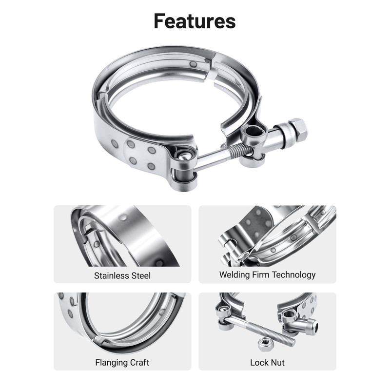 EVIL ENERGY 3.0 Inch V Band Clamp for Flange Kit