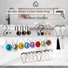 MitoVilla Yellow Shower Curtain Hooks Rings, Gold Metal Shower Hooks