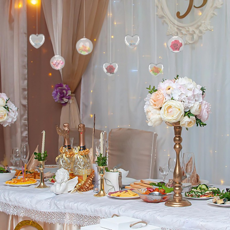 20 Decorative Balls, Transparent Decorations, Filled Plastic Balls, Party Decoration,