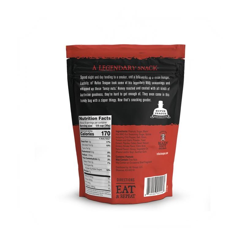 HOT BBQ PEANUTS - 9oz pouch: 3 Pack (9oz Pouches)