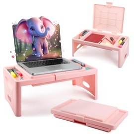 Loddie Doddie Foldable Lap Desk with Storage Pocket | Blush Color. Perfect use for Laptops,...