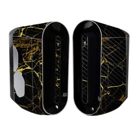 MightySkins Carbon Fiber Skin Compatible with Alienware Aurora R11 Gaming Desktop - Black Gold Marble | Protective, Durable Textured Carbon Fiber Finish | Easy to Apply | Made in The USA