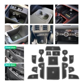GAFAT Compatible with Honda HR-V 2022-2024 2025 Non-Slip Mats, HRV 2023 Rubber Mats, Centre Console Drink Holder Mats, Storage Box Mats, Door Seam Mats, HRV Accessories (White)