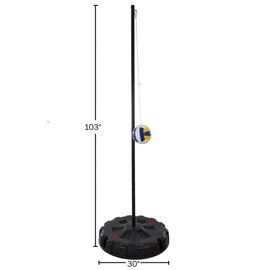 Hey! Play! Portable Tetherball Complete Outdoor Game Set with Base, Ball, Pump, Cord & Stakes - Family Game for Kids and Adults Medium