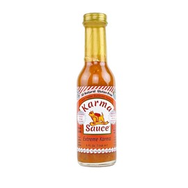 Extreme Karma | Featured on Hot Ones! | Extra Hot With A Savory-Sweet Tang | Bhut Jolokia, Trinidad, Moruga Scorp | No Preservatives, No Extracts | Made In Finger Lakes, USA | 5 fl. oz bottle …