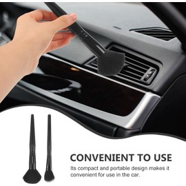 Juego de 2 Cepillos para Limpiar Salidas de Aire y Superficies Interiores del Coche Cerdas de Nylon y Aleación de Aluminio, Adecuado para Vacaciones de Verano