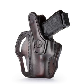 1791 GUNLEATHER XDS Thumb Break Holster - Right Handed OWB Leather Gun Holster - Fits Glock 17, 19, Ruger SR9, SR22, Sig Sauer P225, Springfield XDS, SW Shield MP9 MP40, Walther CCP, Taurus G2 - Brown