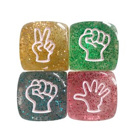 Strategyify Glitter Hand Gesture Dice Set, 20mm/0.787in, 12 Pieces, Party Game Accessory