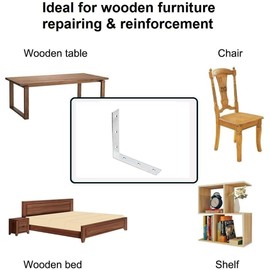 TERF® 10 Pcs Zinc Plated Steel 100mm X 100mm X 22mm (4’’ X 4’’ X 0.86’’) Angel L Shape Corner Brace Bracket Joining Fixing Self Support Repair with Fixing Screw