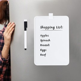 2Pcs Magnetic Dry Erase Board, 5.8"x8.3" Small Dry Erase White Board with Dry Erase Marker, Mini Whiteboard for Kitchen Office