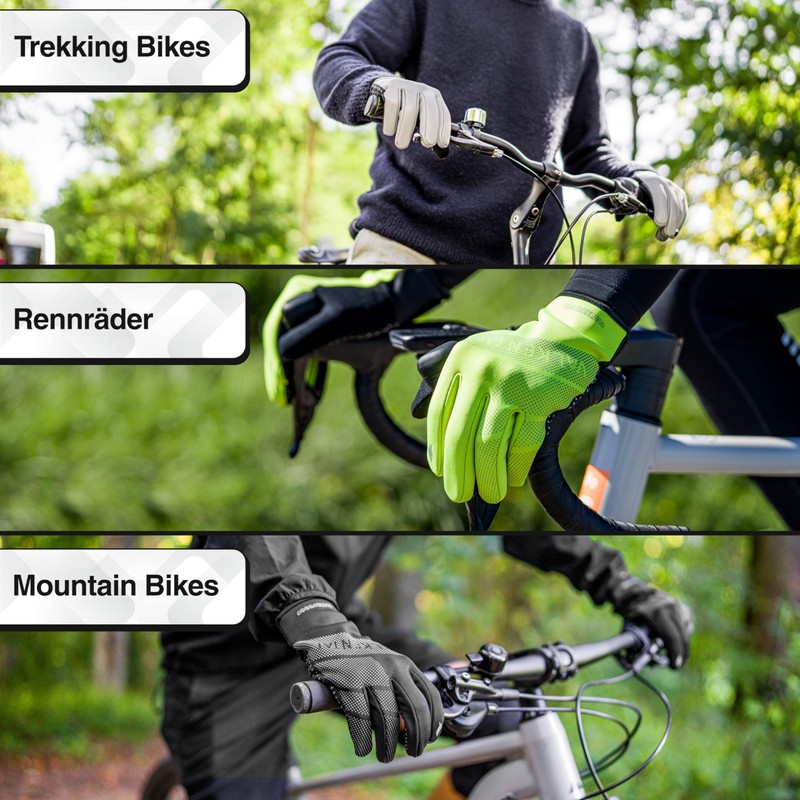 Valkental® GloRider Windproof Cycling Gloves - Padded & Grippy |