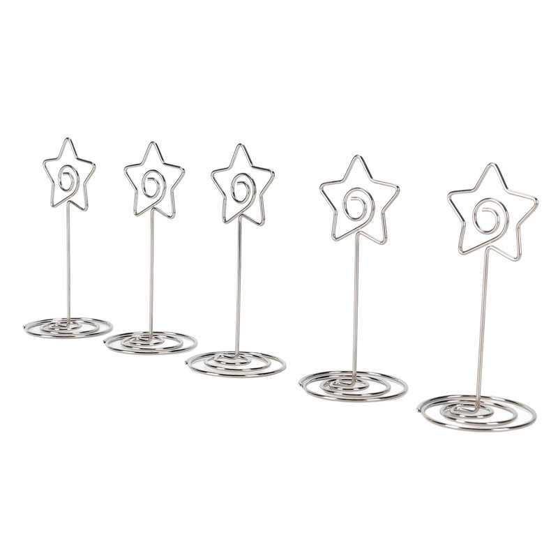 20PCS Desk Memo Clips Table Number Holder Star Shape Metal