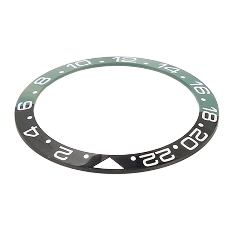 38mm Diameter GMT Watch Bezel Insert Ring Black Green Base
