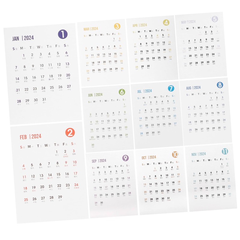 NUOBESTY 36 Sheets Desk Calendar Stickers Note Pads Labels Notepads