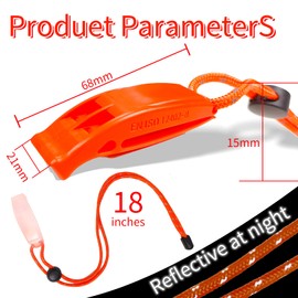 morinokawau Emergency Whistles| Whistles for Adults Emergency with Adjustable Reflective Lanyard|120DB Sound Power for Kayak|Life Jacket|Boating|Fishing Boat|Camping|Hiking|Hunting| (5)