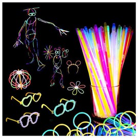 Glow Sticks, Chemical Light, Fluorescent, Multicolor, 5 Colors, Set of 100, Includes Joints, Festivals, Prizes, Events, School Festivals, Children's Toys, Cheering Sticks, Concerts, Lives, Birthdays, Cultural Festivals, Fireworks Displays, End of Year's 