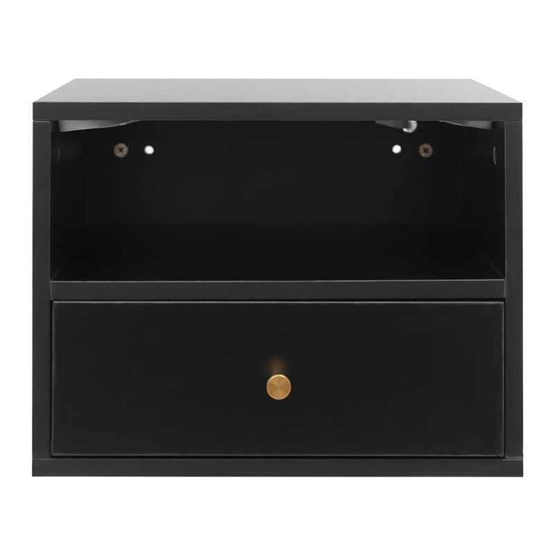 choayun Floating Nightstand with Remote Control LED Lights, Wall Mounted