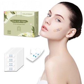 COLAYERIST 240PCS Face Lift Tape, Neck Tape Lifting Invisible, Face Lifting Tapes for Lifting Sagging Skin, Double Chin, Wrinkles, Jowls, Eyes Before Makeup, Waterproof