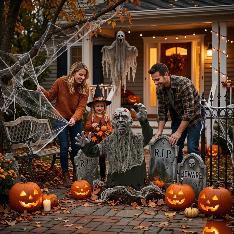 Halloween Decorations Outdoor Ground Zombie Decor, Animated Yard Prop