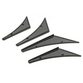 NRG CARB-C100 Universal Carbon Fiber 4-pc Canards Kit For Car Front & Real Bumper