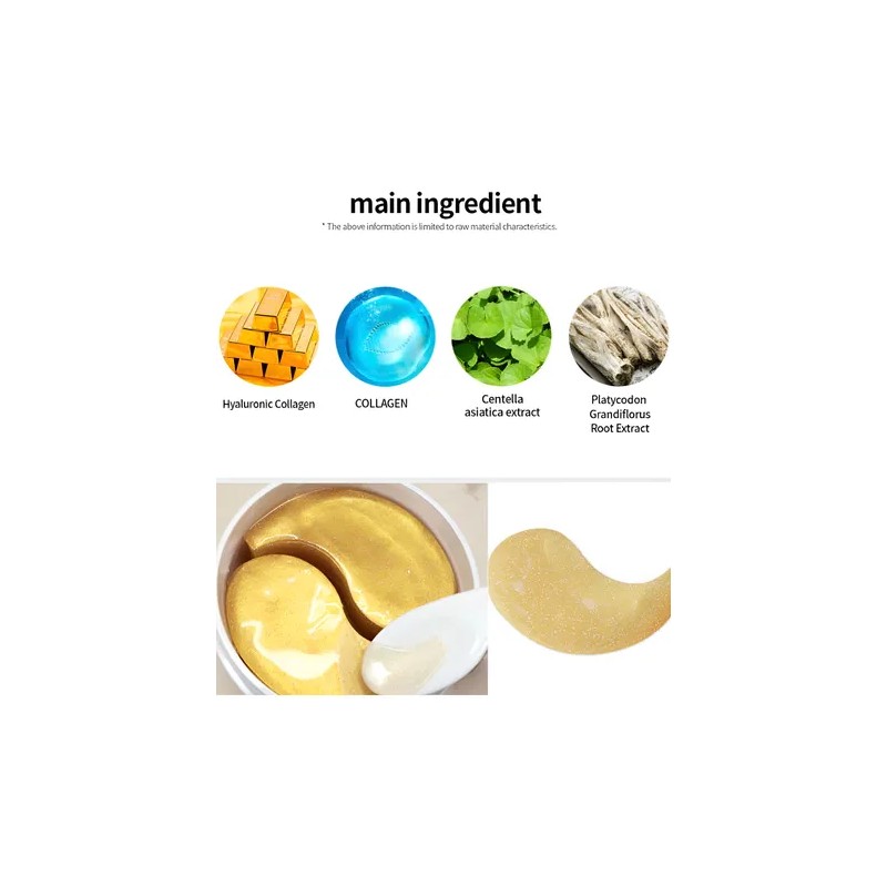 Parches Para Ojos Coreana De Hidrogel Con Oro 24k 90g