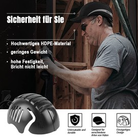 GREEN DEVIL Universal Safety Bump Cap Insert Hard Shell ABS Hard Shell Breathable Lightweight Anti-shock Fits in Any Baseball Hat or Hard Hat for Comfortable Head Protection (Black, 3 Pieces)