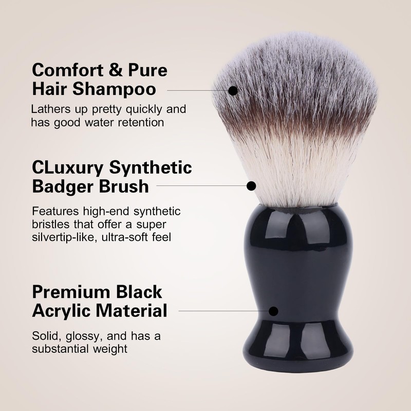 Men's Shaving Brush with Soft Bristles & Travel Case