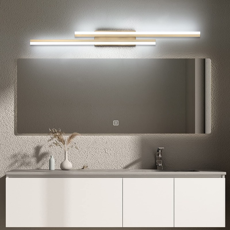 PRESDE 48 Inch Bathroom Light Fixtures Brushed Gold Vanity Light