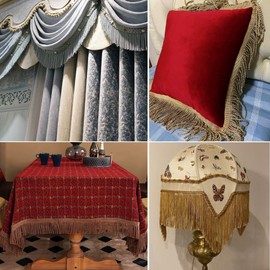 ZNZAKKA Silver Fringe Trim 3 Inches Curtain Bullion Fringe Trim for Drapes, Lamp Shades, Pillows, Home Decor