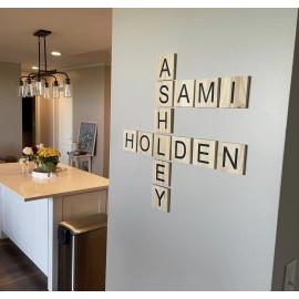 4th Street Mill Large Scrabble/Words with Friends 3D Wood Tiles Custom - Great Gift! Many Sizes - 12" Tall - Scrabble Style