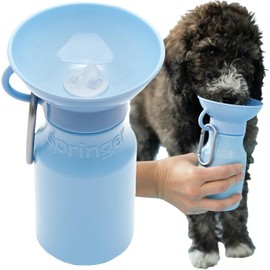 Springer - Botella de agua para perros, dispensador portátil de botellas de agua de viaje para perros, como se ve en el tanque de tiburones, patentado, a prueba de fugas, recipiente con agua, ideal