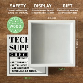 Funny Tech Support Gifts for Women Men, It Support Engineer Computer Programmer Christmas Birthday Gifts IT Office Cubicle Desk Decor Wooden Sign, Checklist Before You Ask