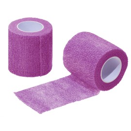ONLYKXY 2Roll Self Adhesive Bandage Tape 2inch-5yards Stretch Athletic Wrap Tape Elastic Cohesive Non Woven Bandage Wrap for Sports Injury Ankle Knee Wrist Sprains (Purple)