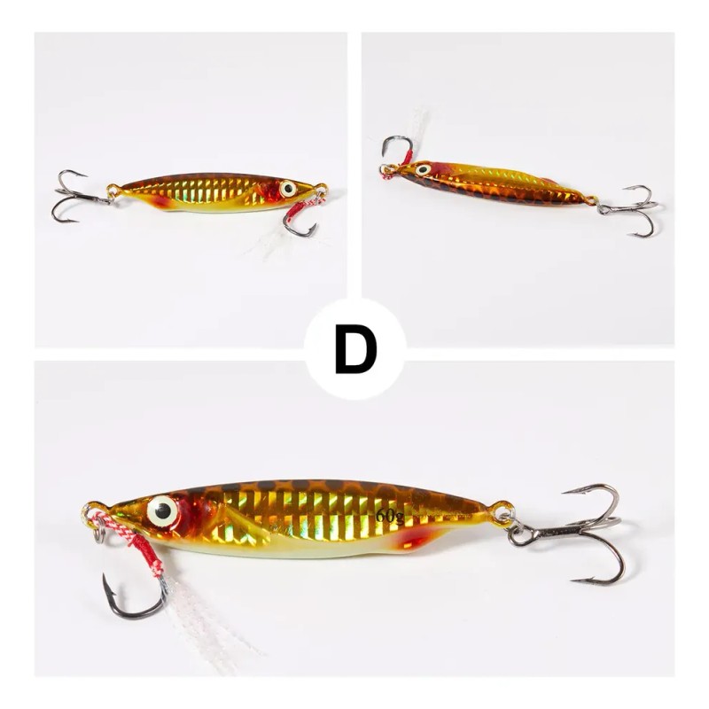 5pcs 60g Señuelos Luminosos Para Pescar Lance Largo Mar Rio