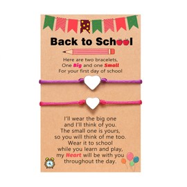 UNGENT THEM Back to School Gifts Mommy and Me First Day of Kindergarten Pre k Preschool Bracelet Mom and Daughter First Day of School Second 1st 2nd 3rd 4th Grade Mother Daughter Bracelets