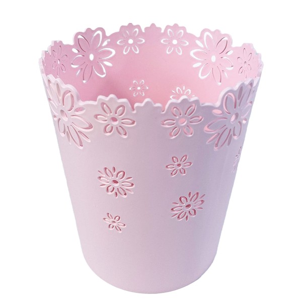 Nazr Wastebasket, Hollow Flower Shape Plastic Lidless Wastepaper Baskets Trash