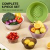 Shock-Resistant Plastic Colander for Kitchen Set of 6, 2 in