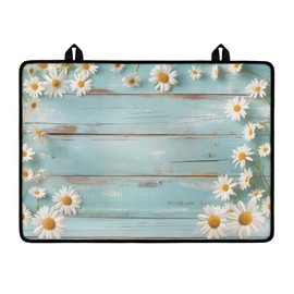 Txsniver Stove Top Covers for Electric Stove Heat Resistant Glass Ceramic Cooktop Cover Mat Multipurpose Kitchen Heat Resistant Flat Top Stove Cover, 29 x 21 Inch, Daisy Pale Blue Wood Grain