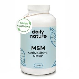 dailynature dailynature MSM Kapseln hochdosiert | 1600 mg MSM Pulver pro Tagesdosis | 365 Kapseln | Nahrungsergänzungsmittel mit Methylsulfonylmethan | vegan & ohne Zusätze | glutenfrei | laktosefrei