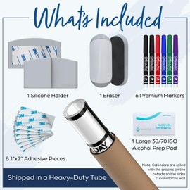 Large Dry Erase Calendar for Wall, 24x36, Large Wall Calendar Dry Erase, Big White Board for Office, Home & School, Giant Erasable Whiteboard, Jumbo Monthly Undated Reusable White Board Planner