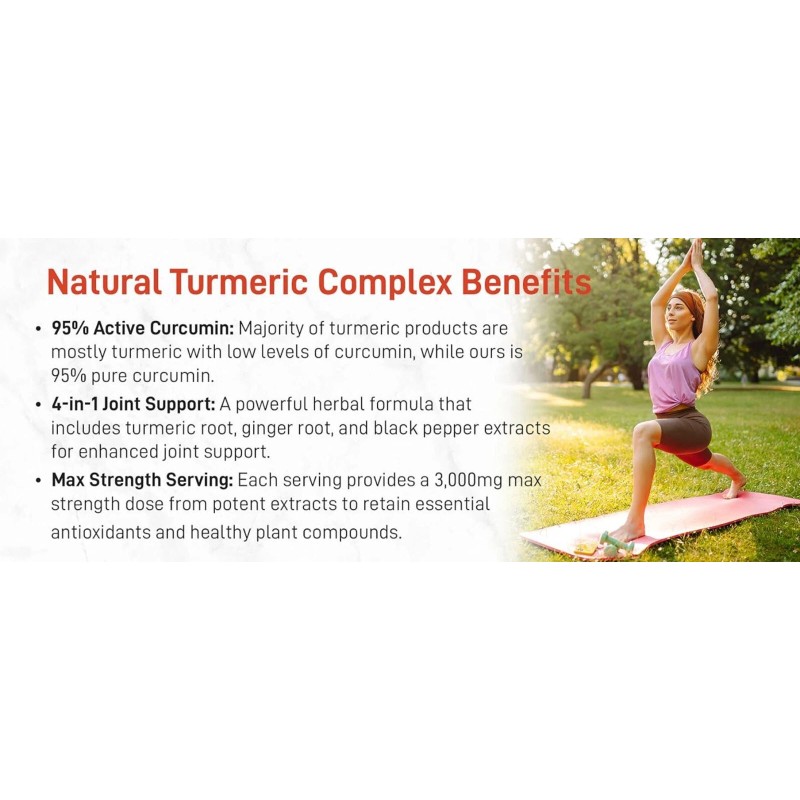 Micro Ingredients Turmeric Curcumin Capsules, 3000 mg with Ginger &