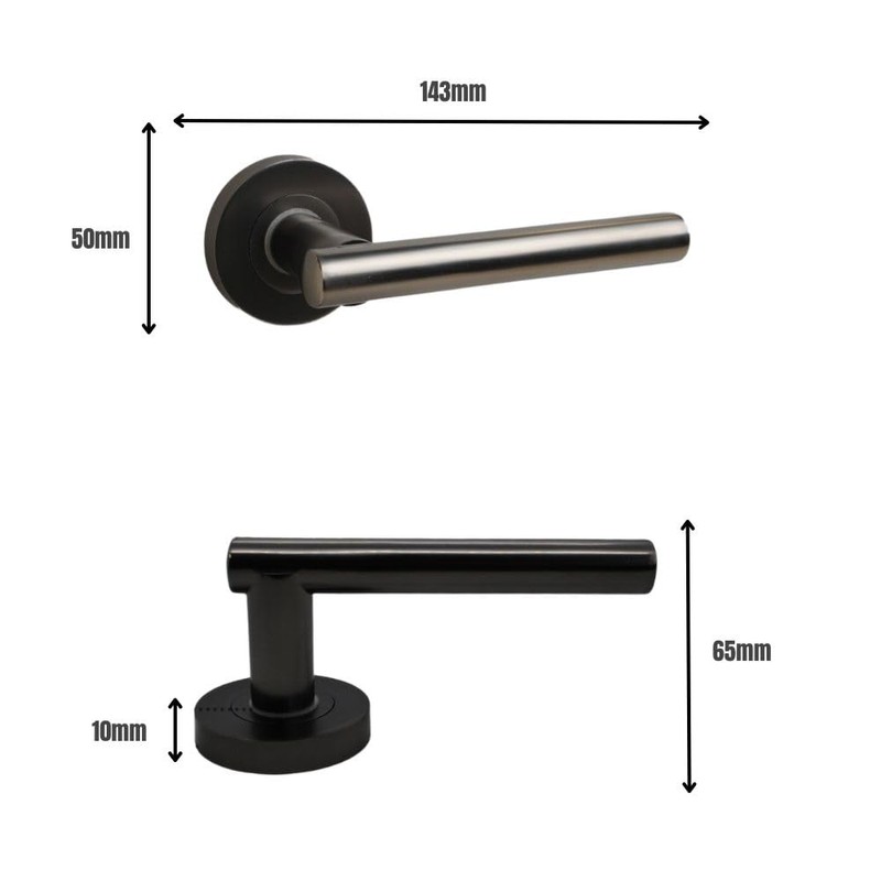 ONYX DESIGN Laurel Lever on Rose Door Handle in Gunmetal