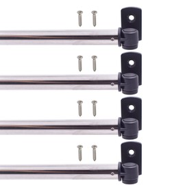 YYST Type A 16" to 28" Swivel End Curtain Sash Rod for Top & Bottom Doors & Sidelights Window Petite Café Sidelight W Screws (black-4)