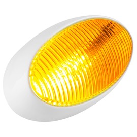 Lumitronics RV 12V LED Oval Porch Utility Light, Clear & Amber Lenses for Motorhomes, Campers, Trailers, 5th Wheels (White)