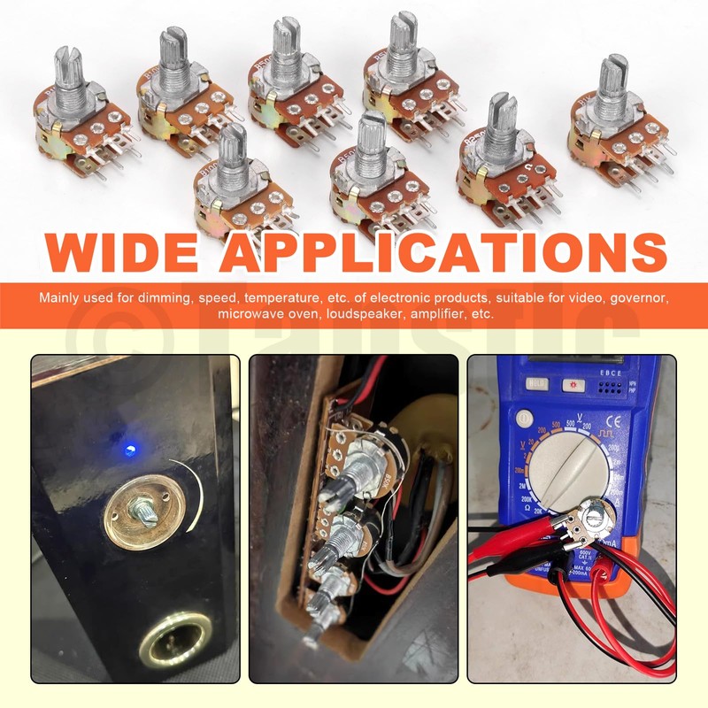 Tanstic 16 Sets B1K-B1M Potentiometer Linear Taper Rotary Potentiometer B